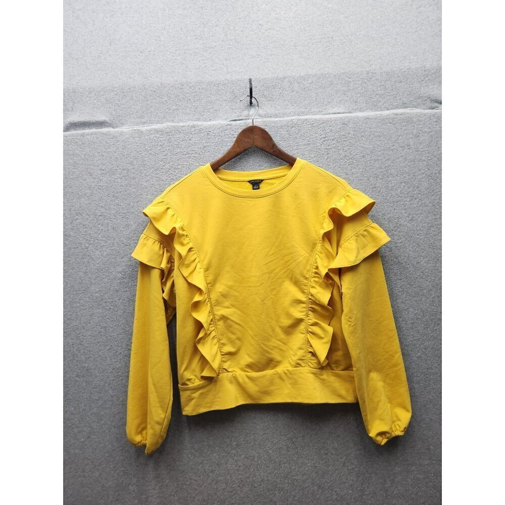 Ann‎ Taylor Yellow Ruffled Sweatshirt Womens S